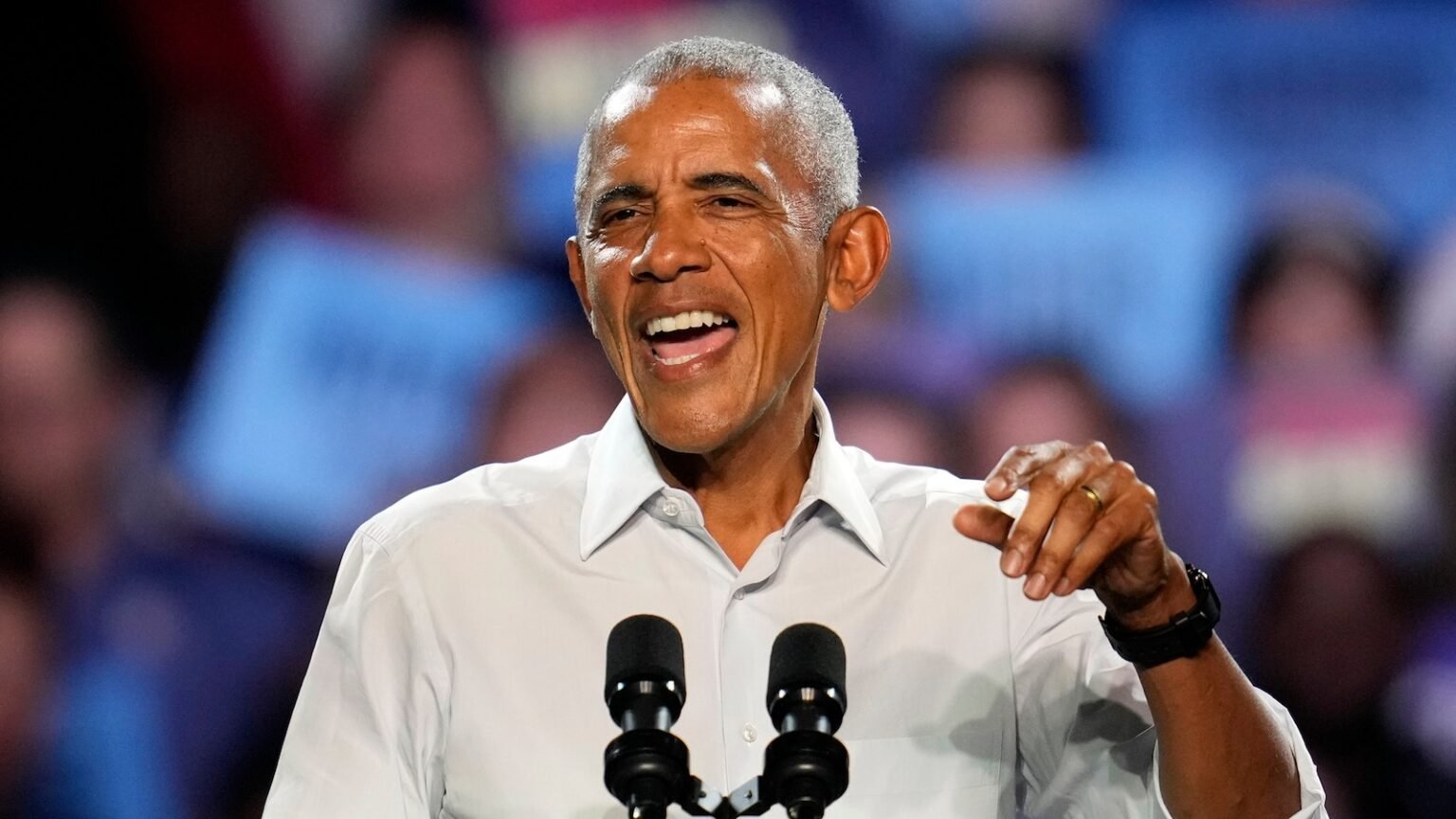 Harris, Obama campaign together for 1st time at star-studded Georgia rally