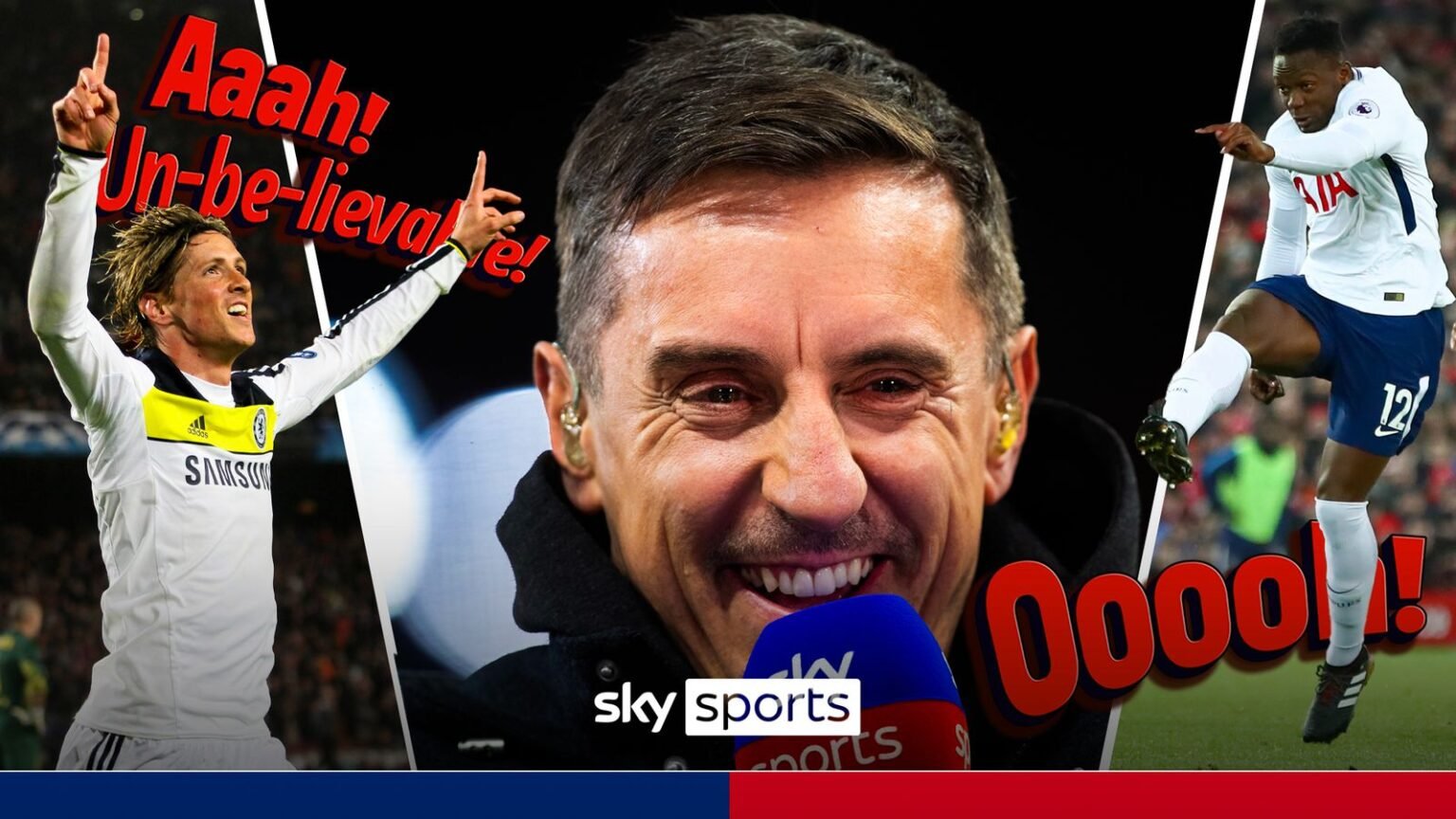 Neville's best commentary noises! | From Torres in Barcelona to Wanyama's volley!
