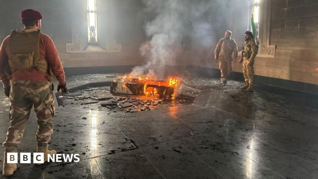 Syria rebels burn tomb of Bashar al-Assad’s father Hafez