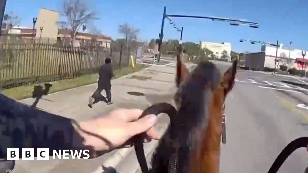 Watch: Horseback police chase after suspected drug dealer in Florida
