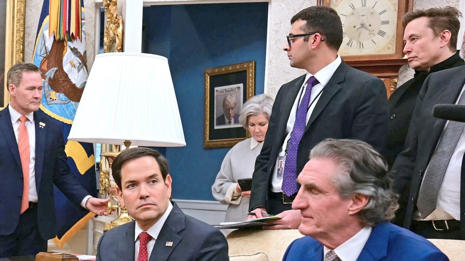 Trump mug shot hung just outside Oval Office, photos show